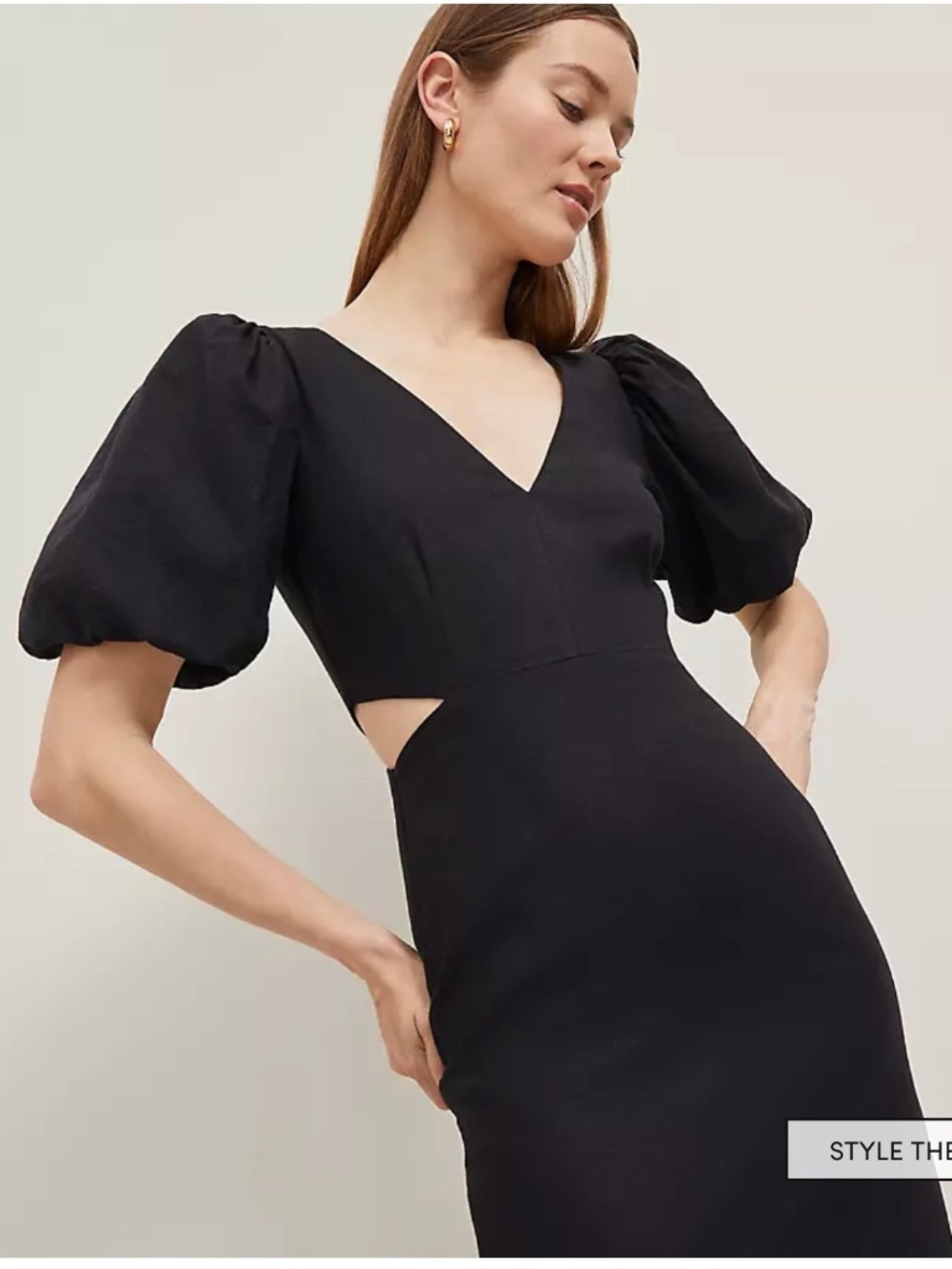 Ann Taylor Linen/cotton blend cutout dress